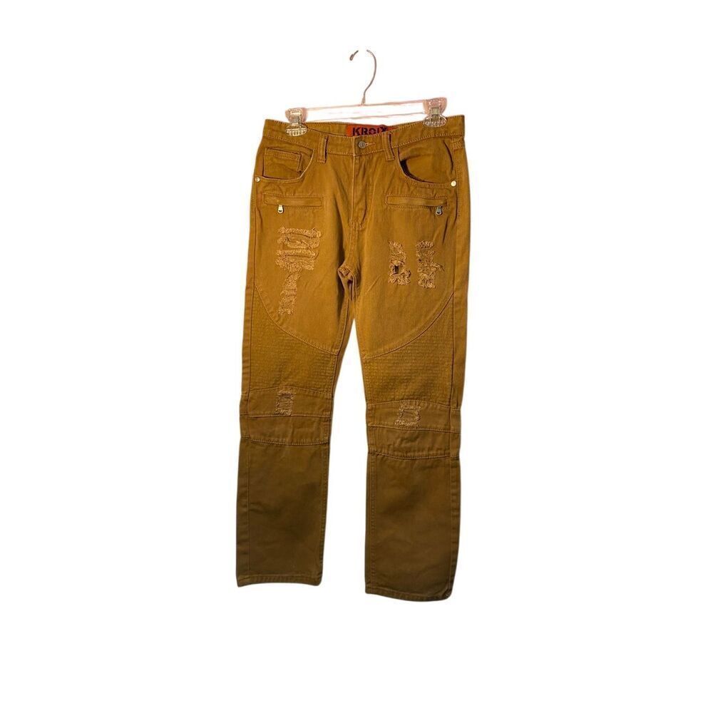 Kroix juniors skinny, distressed, brown denim jeans pink size 16